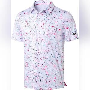 NWT Obla Mens Short Sleeve Dry Fit Golf Polo Collared Shirt, 2XL